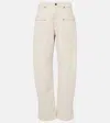 Isabel Marant 'betiane' Jeans Contrast Stitching Detail In White