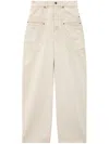 Isabel Marant Beryl High Rise Wide Pants In White
