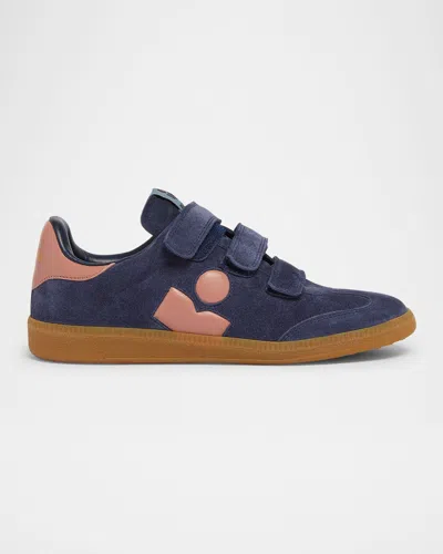 Isabel Marant Beth Bicolor Mixed Leather Sneakers In Ombre Bluepink