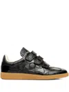 Isabel Marant Beth Croc-effect Leather Sneakers In Black