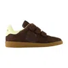 Isabel Marant Beth Leather-trimmed Suede Sneakers In Brown