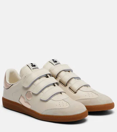 Isabel Marant Beth Leather And Suede Sneakers In White