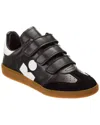 Isabel Marant Leather Beth Logo Sneakers In Black