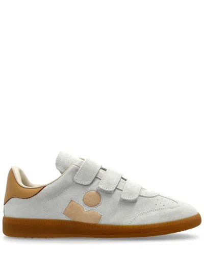 Isabel Marant Leather Sneakers With Branded Heel Counter In White