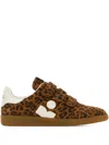 Isabel Marant Printed Suede Sneakers In Animal Print