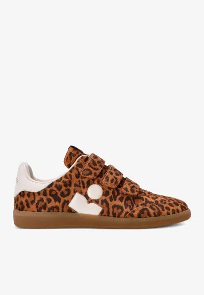 ISABEL MARANT BETH LEOPARD SUEDE LOW-TOP SNEAKERS