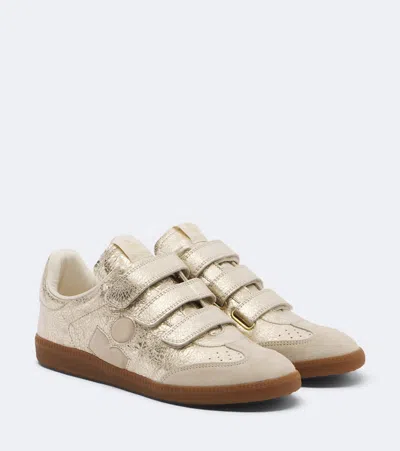 Isabel Marant Beth Low-top Leather Sneakers In Gold