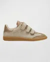 Isabel Marant Beth Mixed Leather Triple-grip Sneakers In Ecru