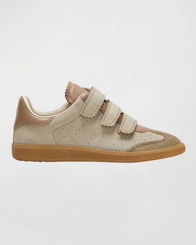 ISABEL MARANT BETH MIXED LEATHER TRIPLE-GRIP SNEAKERS