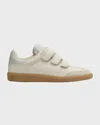 Isabel Marant Beth Mixed Leather Triple-grip Sneakers In Gold