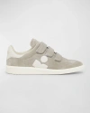 Isabel Marant Beth Mixed Leather Triple-grip Sneakers In Grey
