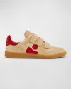 Isabel Marant Beth Mixed Leather Triple-grip Sneakers In Brown