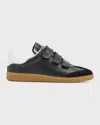 Isabel Marant Beth Perforated Leather Grip-strap Sneakers In Black