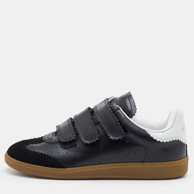 Pre-owned Isabel Marant Beth Size 37 Black/white Leather And Suede Low Top Sneakers