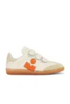 Isabel Marant Bryce Leather & Suede Sneaker In Beige & Orange