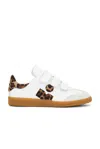 Isabel Marant Beth Leopard Mixed Leather Sneakers In Leopard