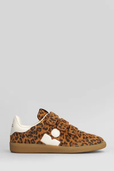 Isabel Marant Printed Suede Sneakers In Animal Print