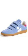 Isabel Marant Beth Mixed Leather Triple-grip Sneakers In Blue White