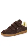 Isabel Marant Beth Leather-trimmed Suede Sneakers In Brown
