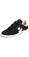 Isabel Marant Beth Mixed Leather Triple-grip Sneakers In Faded Black/ecru