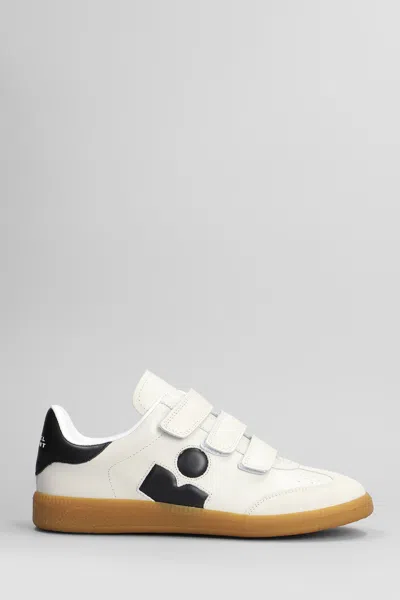 ISABEL MARANT BETH SNEAKERS IN WHITE SUEDE AND LEATHER