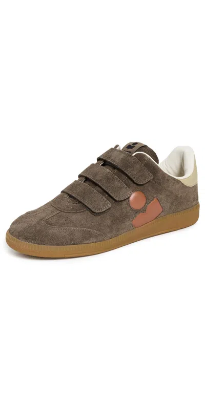 Isabel Marant Beth Sneakers Khaki/orange In Multi
