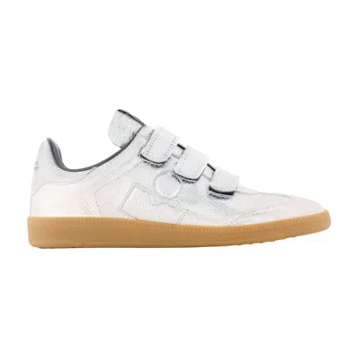 Isabel Marant Beth Logo Patch Sneakers In Silver