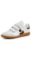 Isabel Marant Beth Leopard Mixed Leather Sneakers In Leopard