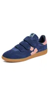 Isabel Marant Beth Bicolor Mixed Leather Sneakers In Blue
