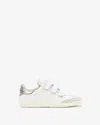 Isabel Marant Beth Suede-trimmed Leather Sneakers In Silver