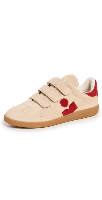 Isabel Marant Beth Mixed Leather Triple-grip Sneakers In Brown
