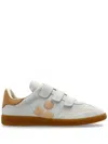 Isabel Marant Leather Sneakers With Branded Heel Counter In White