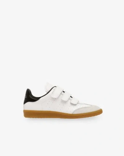 Isabel Marant Beth Suede-trimmed Leather Sneakers In White