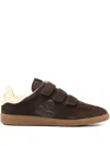 Isabel Marant Beth Suede Touch-strap Sneakers In Brown