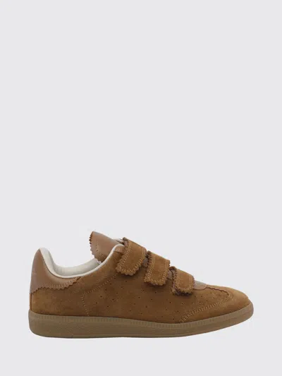 Isabel Marant Beth Suede Trainers With Velcro Strap Closure In Brown
