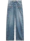 Isabel Marant Jean Beryl Denim Camal Straight Pants In Blue