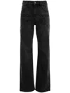 Isabel Marant Bymara Carpenter High-rise Wide-leg Jeans In 黑色