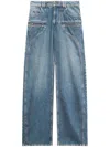 Isabel Marant Jean Beryl Denim Camal Straight Pants In Blue