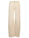 Isabel Marant 'betiane' Jeans Contrast Stitching Detail In Beige