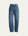 Isabel Marant Jean Beryl Denim Camal Straight Pants In Blue