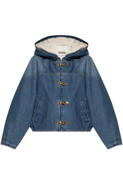 Isabel Marant Womens Blue Biane Faux-fur-lined Denim Jacket