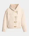 Isabel Marant Biane Teddy-lined Hooded Denim Jacket In Ecru