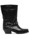 Isabel Marant Antya Leather Cowboy Boots In Nero