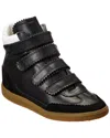 ISABEL MARANT BILSY LEATHER & SUEDE HIGH-TOP WEDGE SNEAKER