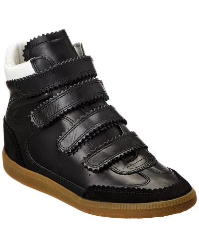 Isabel Marant Bilsy Leather & Suede High-top Wedge Sneaker In Black