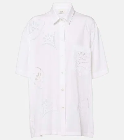 Isabel Marant Bilya Broderie Anglaise Shirt In White