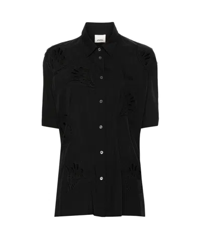 Isabel Marant Bilya Broderie-anglais Shirt In Black
