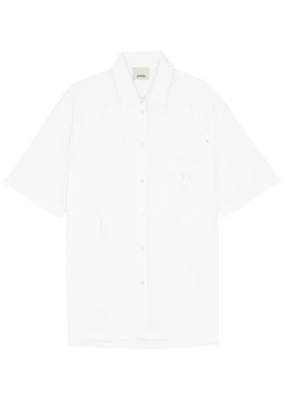 Isabel Marant Bilya Eyelet-embroidered Shirt In White