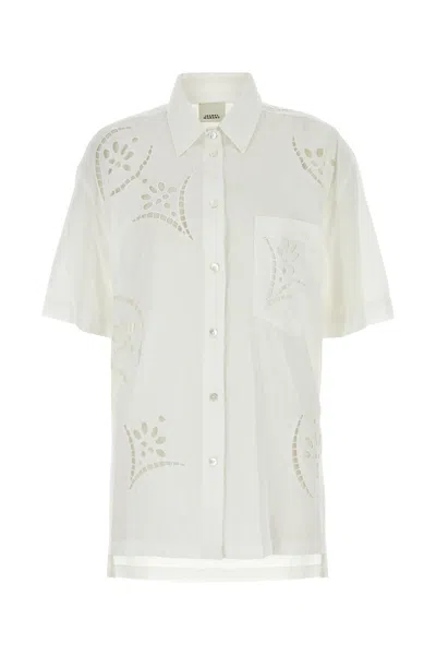 ISABEL MARANT CAMICIA BILYA IN MISTO MODAL BIANCO DONNA