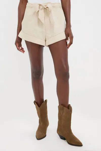Isabel Marant Birva Shorts In Ecru In Gold